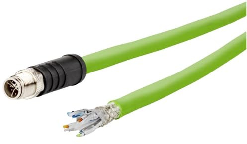 METZ CONNECT 142M6X10020 M12 Netzwerkkabel, Patchkabel CAT 6a SF/UTP 2.00 m Grün PUR-Mantel, Säurebeständig, Ozonbestän