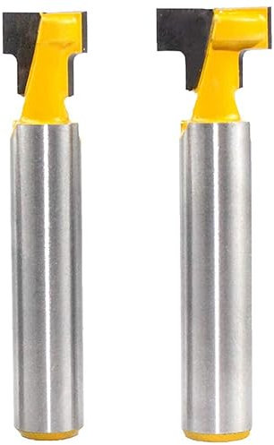 Itian 2 Pezzi T-Slot Track Fresa,Fresa a T con Gambo,T-scanalatura Dello Stinco Legno Cutter Router Bit,per utensile Per la Lavorazione del Legno