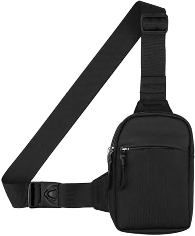 Fantasyon Sling Bag - Leichte Brusttasche für Damen & Herren Wasserdicht Anti-Diebstahl Wandern Radfahren Reisen Outdoor Sport, klassisches schwarz