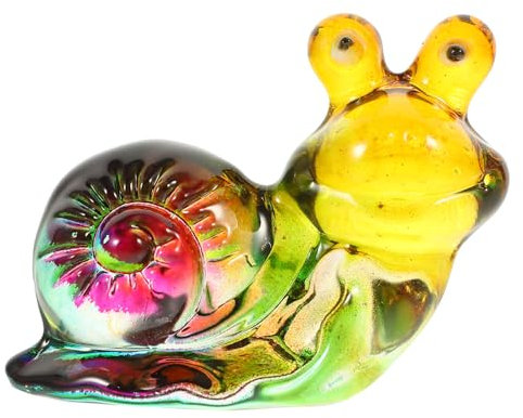 PATKAW Tier Deko Modell Glas Schnecke Ornament Mundgeblasene Figuren Schneckenstatuendekoration Figuren Glastier Schnecken Dekofigur Hausskulptur Kristall Räucherstäbchen Kind Modellieren