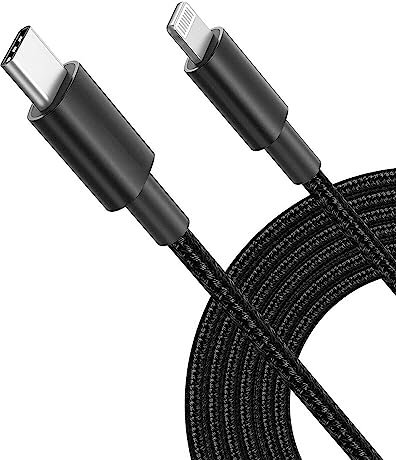 MOBISTAR USB C to iPhone Cable 2M - Fast Charger 3A PD Type C Charging Cable Braided for iPhone 14 13 12 11 Pro Max X XR XS 8 Plus iPad AirPods (Black, 2M)