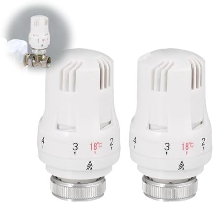 Xumann Thermostatic Radiator Valve Head, Radiator Knob Replacement, Trv Valves Head Thermostat M30 X 1.5 Universal for All Manufacturers(2Pcs)