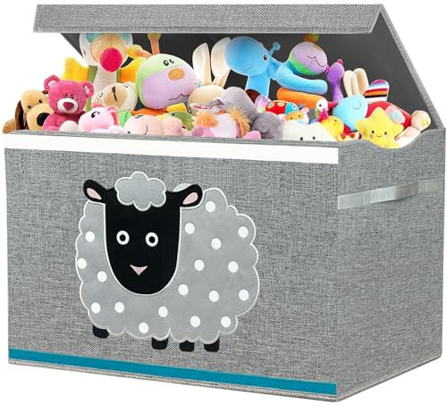VERONLY Large Kids Toy Storage Box for Boys,Girls,Foldable Toy Chest Organizer Container Bin Trunk for Toddler, Children and Baby Nursery (Sheep)