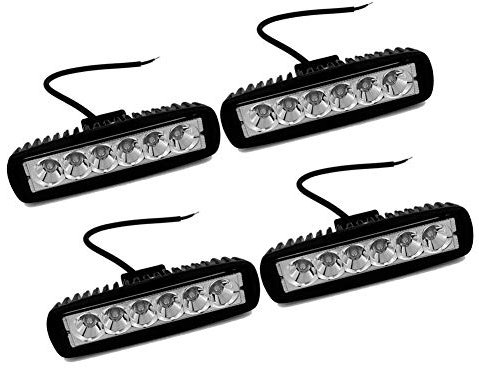 LED Arbeitsscheinwerfer, 18W LED Zusatzscheinwerfer 12V 24V Auto Scheinwerfer IP67 Wasserdicht Rückfahrscheinwerfer 6000K LED Strahler Auto für SUV Truck Traktor Offroad LKW - 4 Stück