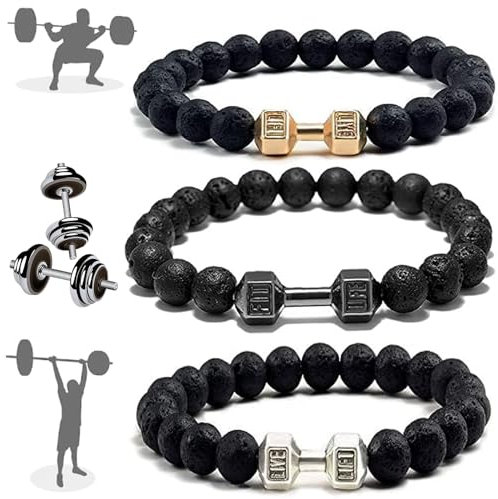 Oveallgo 3 Stück Hantel-Armband, Gym-Schäkel-Hantel-Armband, Gewichtsarmband Für Männer, Dumbbell Bracelet (Paket-4)