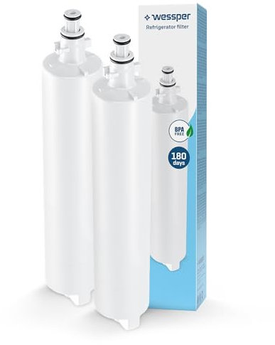 Wessper Refrigerator Water Filter Replacement 2 Pieces for Fisher & Paykel 847200 | Removes Chlorine as Well as Harmful and Undesirable Substances from The Water- White