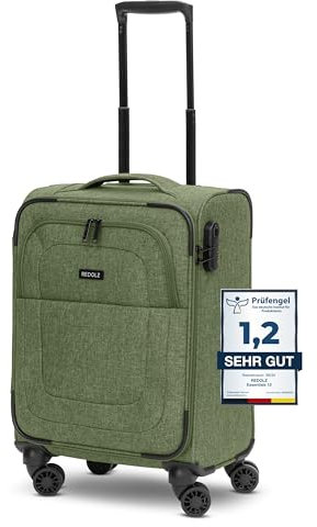 REDOLZ Cabin Weichschalen Kabinen-Koffer | Leichter Trolley mit 4 Doppelrollen für Damen & Herren 37 x 23 x 55 cm (Essentials 12)