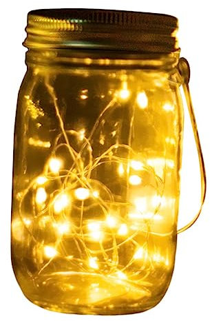 Gadpiparty 1Stk Einmachglas Licht LED-Wandleuchte Laterne dekorativ Mason Can beleuchtet kreativer maurer kann leuchten Amerikanischer Stil Laternenpfahl Hängelampe Lichterketten