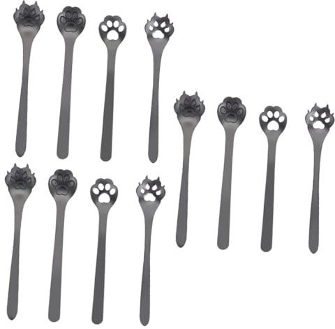 MAGICLULU 12 Pz cucchiaio dessert chic cucchiaino caffè gatto cucchiaio di Cucchiai dessert in acciaio inossidabile colino cucchiaino caffè creativo Cucchiaio per mescolare
