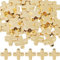Beebeecraft 1 Box Mit 40 Kreuzperlen 18 Karat Vergoldetes Messing 8x8x3 mm Kreuz Abstandshalterperlen Metallperlen Für Die Herstellung von DIY Schmuckstücken
