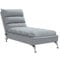 vidaXL Massage Chaiselongue mit Kissen, Liegesessel mit Sperrholzlatten Metallbeine, Relaxliege für Wohnzimmer, Liegestuhl, Hellgrau Stoff