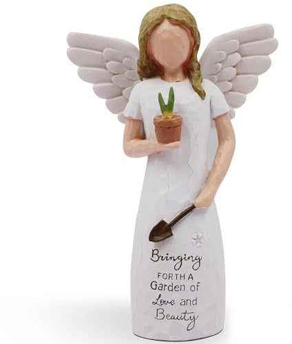 AcowSpt Gartengeschenke für Frauen, Geschenk für Gärtnerinnen Frau, Gartengeschenke Frauen, einzigartiges Gartengeschenk, Gartenengel, geformte handbemalte Engelfigur