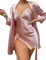 FEOYA Femmes Peignoir en Satin 2 Pièces Robe de Chambre et Chemise de Nuit pour Femme Ensemble Sexy Vêtements de Nuit Rose M