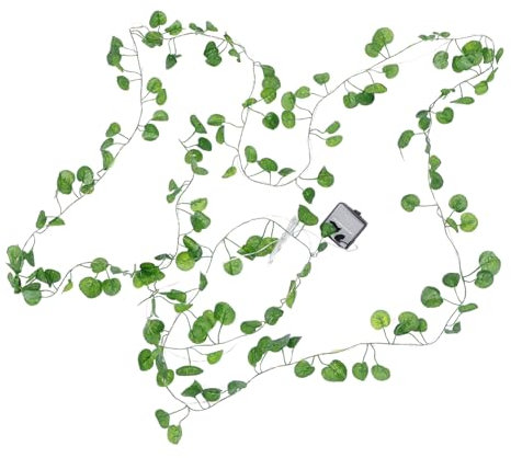 ABOOFAN 2 Stk Laternenpfahl Blattdekor Begonie grüner Kranz künstliche Girlande Künstliche Pflanze solarlampen solarleuchten Sonnenlicht Rattanlicht Garten dekoratives Licht Green