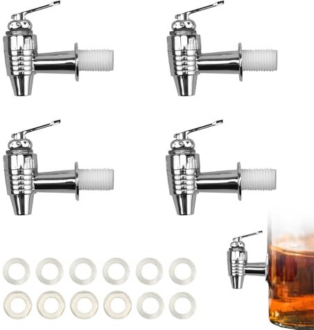 KLEHOPE Robinet Distributeur de Boissons, 4 Pièces 1/2 Pouces Robinet Vinaigrier, ABS Robinet Bidon, Robinet de Machine à Jus, pour Machine à Boissons, Récipient en Verre, Machine à Jus de Café