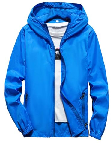 Giacca da uomo, traspirante, leggera, per corsa, ciclismo, ripiegabile, con cappuccio Indumenti protettivi solari unisex