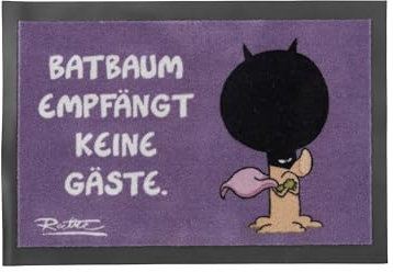 United Labels Ralph Ruthe Fußmatte - Batbaum empfängt Keine Gäste Türmatte Lila 39 x 58 cm