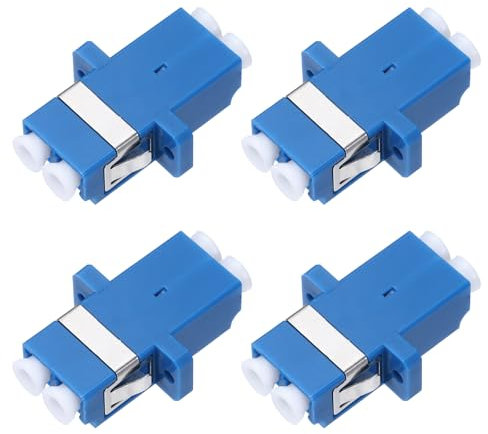 sourcing map Fiber Optic Coupler LC/UPC Single Mode Duplex Fiber Optical Cable Adapter Fiber Optic Connectors for Network Internet, 4 Pack