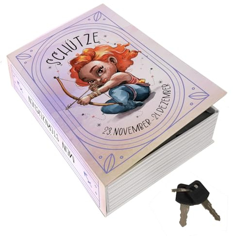 Mein Sternzeichen Booksafe L - Schütze Astrologie-Geschenk, Buchversteck für Schützen, lustig, sicher