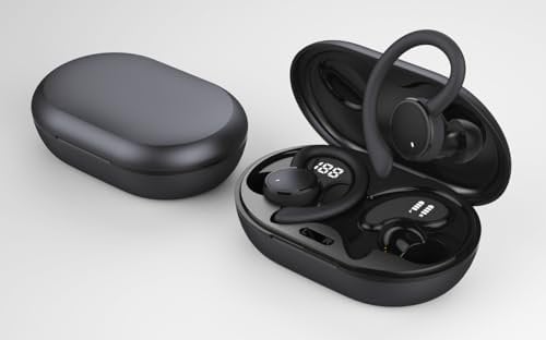 Cuffie Bluetooth 5.4 Sport, Auricolari Bluetooth con HiFi Stereo, 50 Ore Cuffie Wireless In Ear Cancellazione Rumore ENC e 4 HD Mic, IP7 Impermeabile Cuffiette USB-C, Cuffie Senza Fili con LED Display