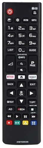 CLVIZCXOM Télécommande de rechange universelle pour tous les téléviseurs LG Smart TV AKB75095308 32LJ610V 43UJ634V 43LJ614V 43UJ670V 43LJ634V 43LJ624V 43UJ635V 43UJ6309 49UJ634V 44V 9LJ59. 4 49UJ6309