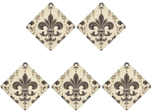Fleur-de-Lis and Coat Arms Ritter-Lufterfrischer, zum Aufhängen, Räucherstäbchenchips, 5 Stück, Auto-Duft, zum Aufhängen, für Auto, Zuhause, Auto, Innendekoration, Raute, schwarzer Stil