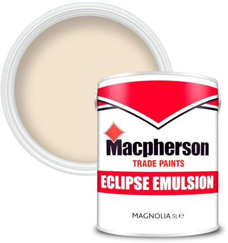 Macpherson Eclipse Matt Emulsion Paint MAGNOLIA 5L | For interior use on walls and ceilings | Dry in 2 Hours | Crown Paints Professional Range