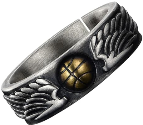 DIKACA Basketball Charm Fingerring aus Metall, Verstellbar für Männer