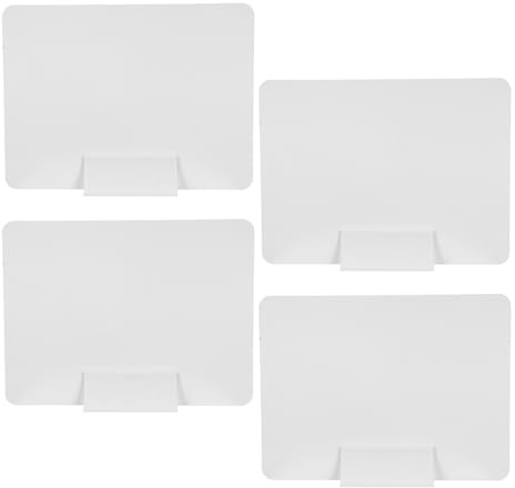 LOLIPPYY 4 Sets 4 Stück Schreibtisch Trennwände aus PVC 40X30cm mit Stützfüßen und Clips Freistehende Sichtschutzwände für Büro Schule und Prüfungen Akustisch Flexibel Anpassbar