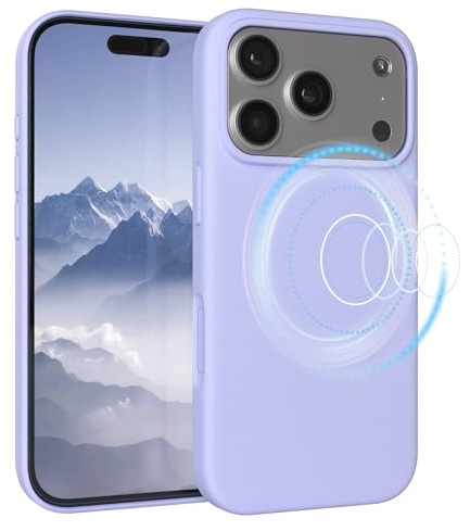 EAZY CASE Magnetische Silikon Hülle für iPhone 17 Pro - MagSafe-kompatibel, Premium-Liquid-Silikon, Stoßfest, Kameraschutz, Mikrofaser-Innenfutter, Slim Cover Handyhülle Bumper - Lavendel Lila