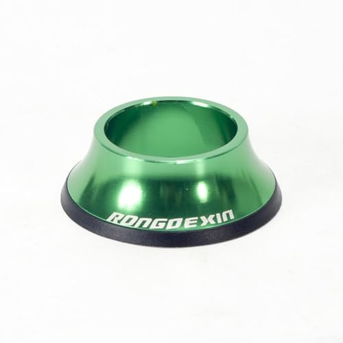 Headset Spacer, Aluminum Alloy Top Cap for 28.6mm Fork Tube, Sealed Rubber Ring Fit for Hidden 44mm Upper Bowl, Road MTB Bike Stem Cover(Green)