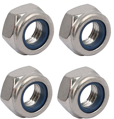 sourcingmap 4pcs M8 x 1.25mm Pitch Metric Thread 304 Stainless Steel Left Hand Lock Nuts