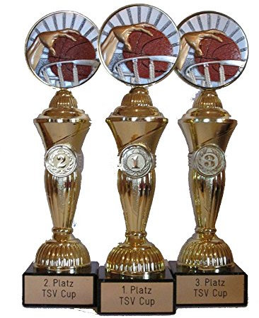 RaRu Basketball-Pokale (3er-Serie) mit Wunschgravur