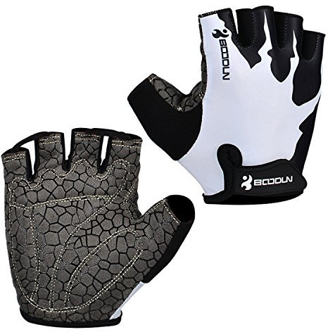 Eroilor Radsport Kurz Handschuhe Halb Finger Bike MTB Gloves Sommer Radhandschuhe für Damen/Herren - Weiss - S