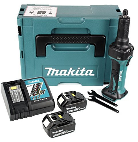 Makita DGD 800 RMJ Akku Geradschleifer 18V + 2x Akku 4,0Ah + Ladegerät + Makpac