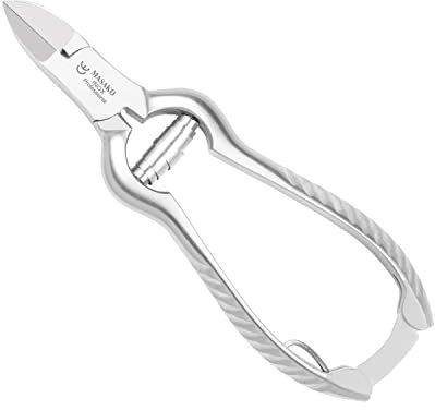 Masako Nagelzange mit Pufferfeder, mit gebogener Schneide, 14 cm/ 19 mm Fußnagelzange Fußpflege Podologie Zange