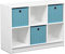 Furinno Librería Básica 3X2 con Compartimentos, Blanco / Azul Claro, 99940Wh / LBL
