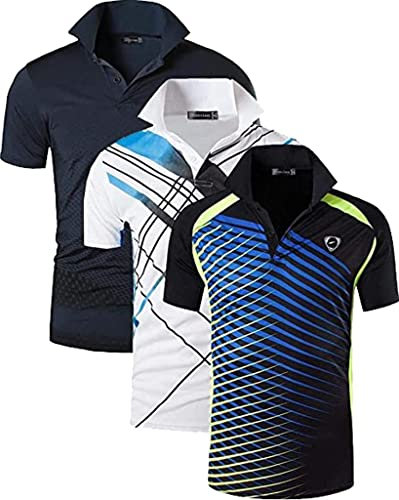 jeansian Men's 3 Packs Sport Polo T-Shirt LSL195 MixPackF S