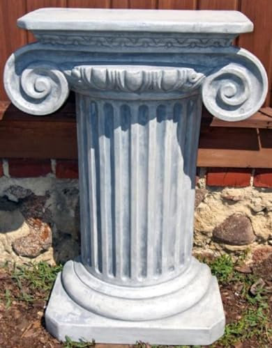 Casa Padrino Barock Säule Grau 54 x 54 x H. 77 cm - Gartensäule im Barockstil - Garten Deko Accessoires