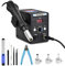 Toolour Station de soudage SMD à air chaud avec écran LED, chauffage rapide, buse supplémentaire, pompe à dessouder, pince antistatique, cutter et pilote…