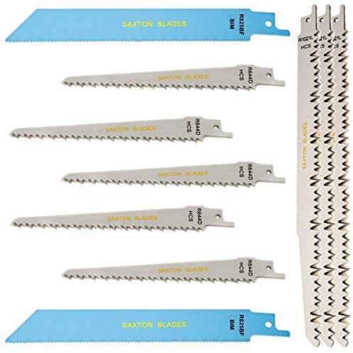 RPR10MXD Saxton 10 Blade Reciprocating Sabre Saw Combo Wood & Metal Compatible with Bosch Dewalt Makita