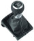 Newtown2700-parts perforierter Schaltknauf, Schaltsack und Rahmen - weisse Naht - 6 Gang in Chrom-Matt Look