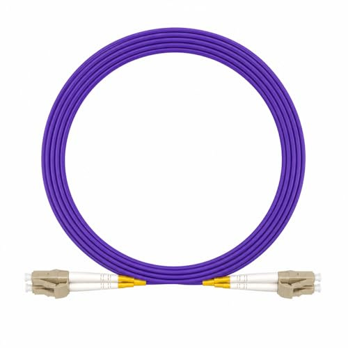 Elfcam Câble à Fibre Optique LC/UPC à LC/UPC OM4 Multimode Duplex, Jarretière Fibre Optique 50/125um LSZH (20M)