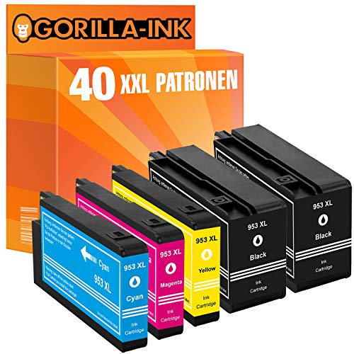 Gorilla-Ink 40 Druckerpatronen XXL passend zu HP 953XL | Für HP OfficeJet Pro 7720 7730 7740 WF 8210 8216 8218 8710 8715 8718 8719