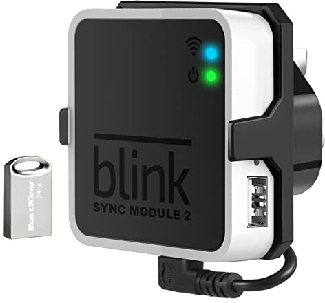 64GB USB Flash Drive and Outlet Mount for Blink Sync Module 2, Save Space and Easy Move Mount Bracket Holder for Blink Outdoor Blink Indoor Security Camera System (Black)