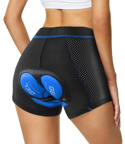 Agolu Radunterhose Damen Gepolstert Gel 3D Atmungsaktiv Fahrradunterhose Gepolstert Stoßfest Fahrradhose Fahrradbekleidung Radlerhose Gepolstert…