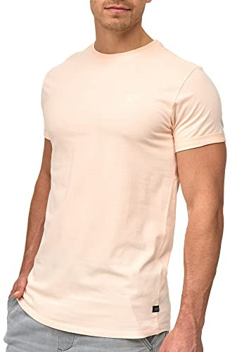 Indicode Hommes Kloge Shirt | T-Shirt à col Rond Pale Peach L