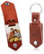 MunkiMix Porte-clés en Cuir Personnalisé Cadeaux pour Hommes Petit Ami Papa Mari Photo Date Nom Porte-clés pour la Fête des Pères-Marron Cuir Couleur Photo