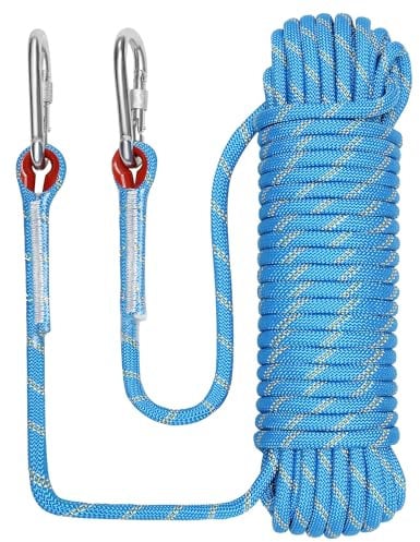 NorthPada 12mm 20 Metros Poliéster Roca Estática Escalada Cuerda Barco Ancla Marina Cuerda Muelle Líneas Arborist Cuerda Cuerda de Aparejo Azul