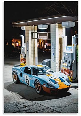 Auto-Poster Ford Gt40, dekoratives Gemälde, Leinwand, Wandkunst, Wohnzimmer, Poster, Schlafzimmer, 60 x 90 cm